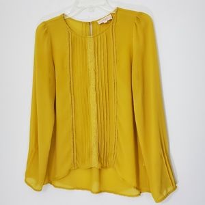 Lost April Yellow Polyester Blouse, Size Small